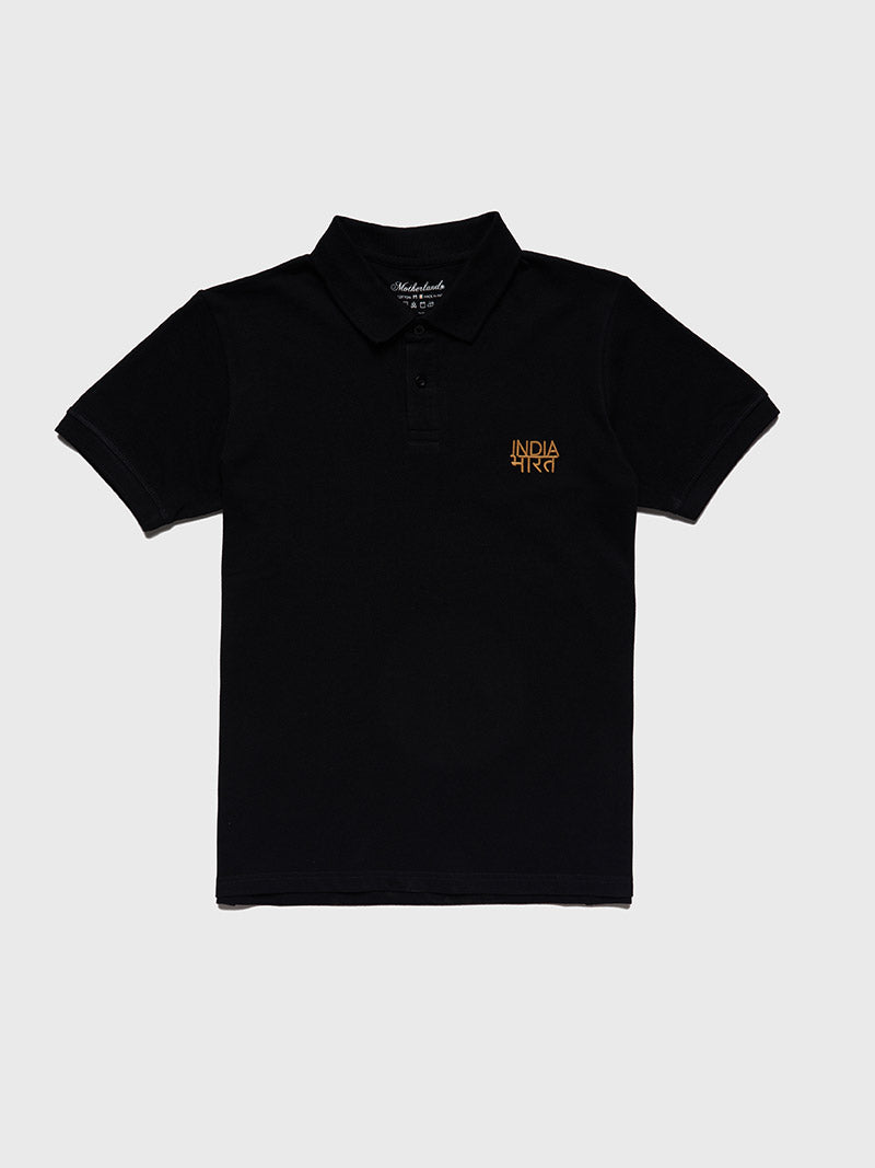 Bharat-India Polo Shirt - Black