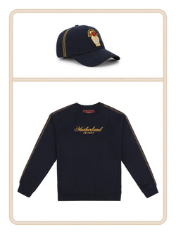Cricket Sweatshirt - Navy and Cricket Cap