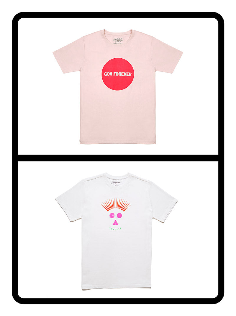 Goa Forever Pink & White T-shirt Combo