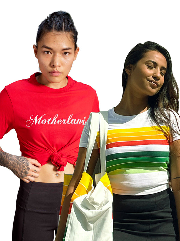 Motherland Classic T-Shirt Crop & Striped T-Shirt Crop