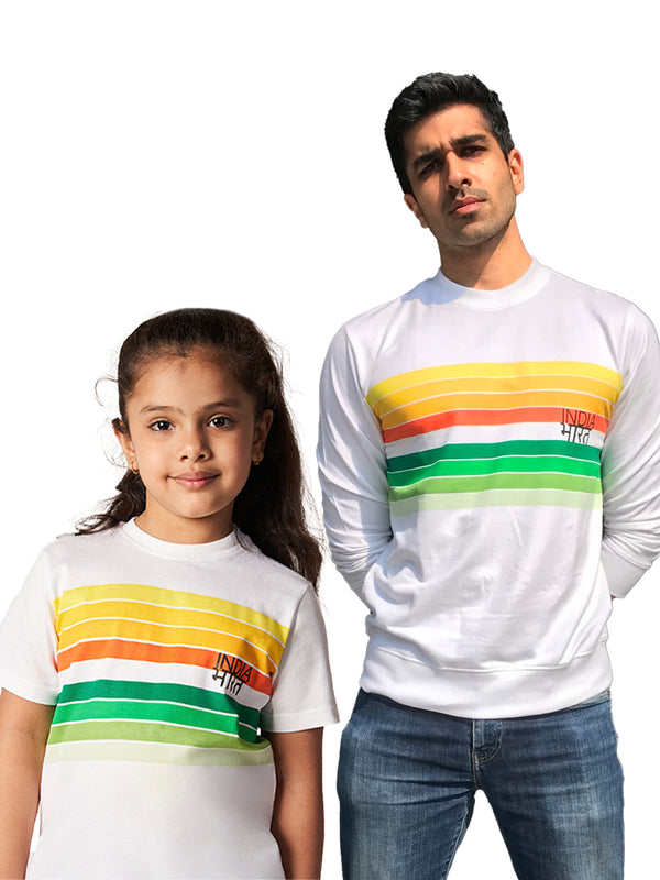 Bharat-India Sweatshirt – Unisex Fit & Unisex Bharat-India Striped T-Shirt - Not for Boomers