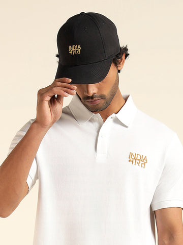 Motherland Black Bharat India Cap - 100% Cotton, Unisex Fit