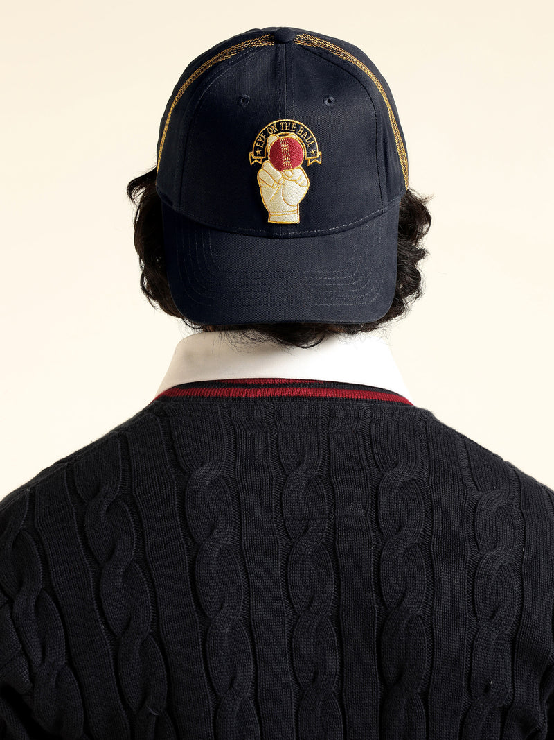 Motherland Navy Cricket Cap – 3D Gold Embroidery – Motherland