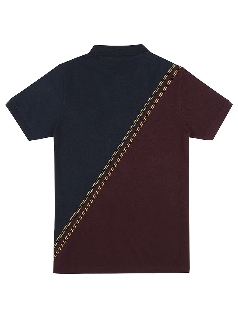 Cricket Polo Shirt - Navy & Maroon