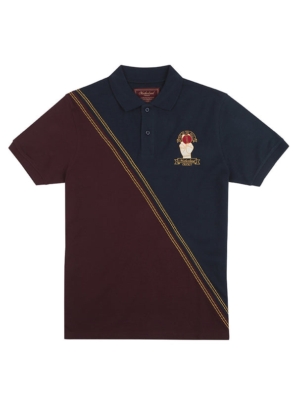Cricket Polo Shirt - Navy & Maroon