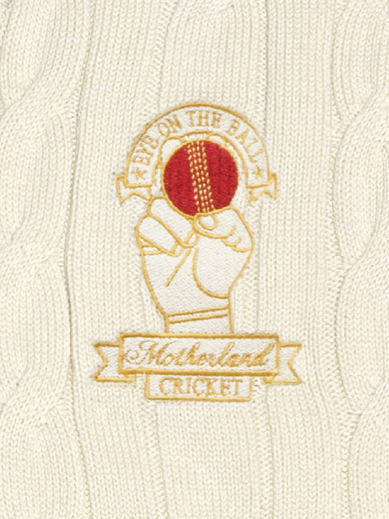 Sleeveless Cricket Sweater – Off White, Unisex Fit
