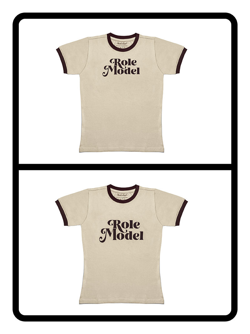 ROLE MODE T-SHIRT BROWN & VANILLA COUPLE COMBO