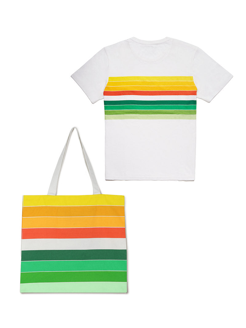 Striped T-shirt and Tote Bag Combo